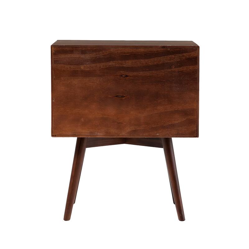Middlebrook Mid-Century Solid Wood 1-Drawer, 1 Shelf Nightstand