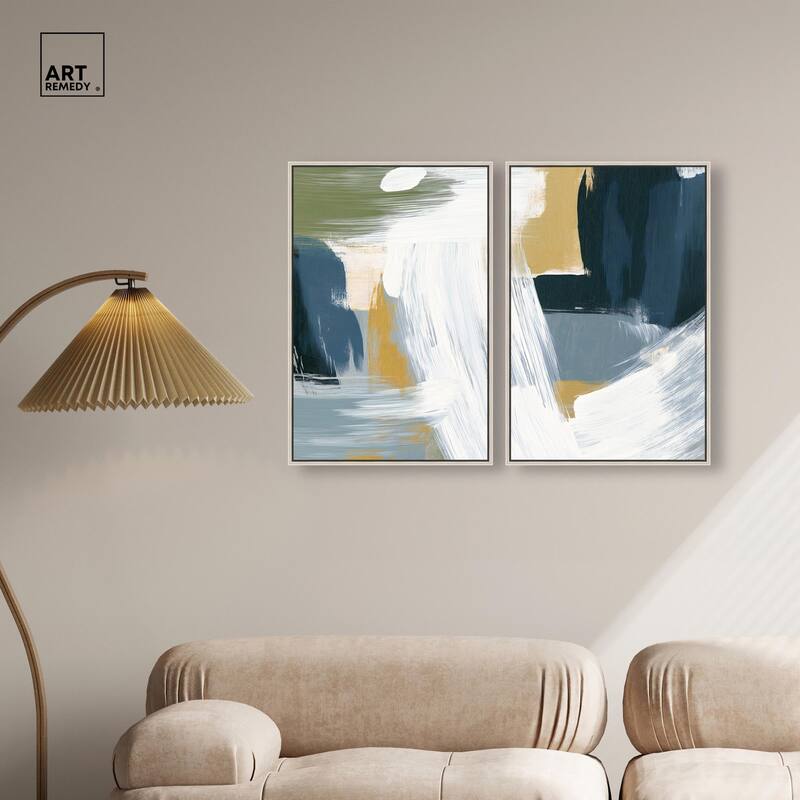 Textured Greens III Canvas Set of 2 by Art Remedy