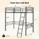 preview thumbnail 5 of 4, Twin Metal Loft Bed Frame w/ Ladder Loft Bed & Safety Guardrails