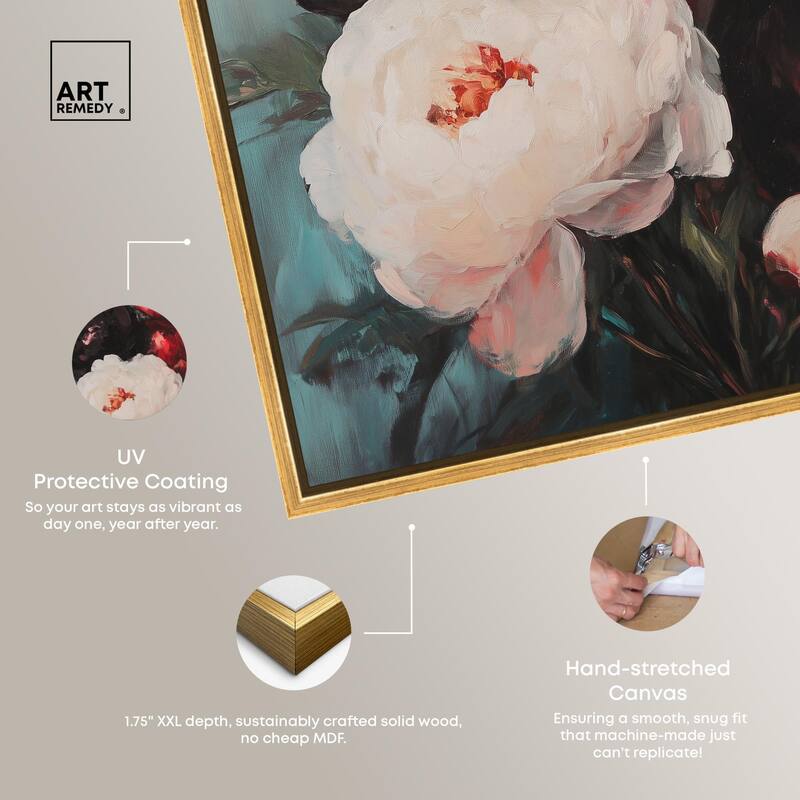 Three Shades of Peony II Canvas by Art Remedy