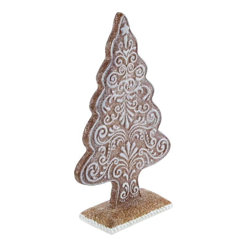 Glittered Gingerbread Tree Christmas Decoration - 8.25"