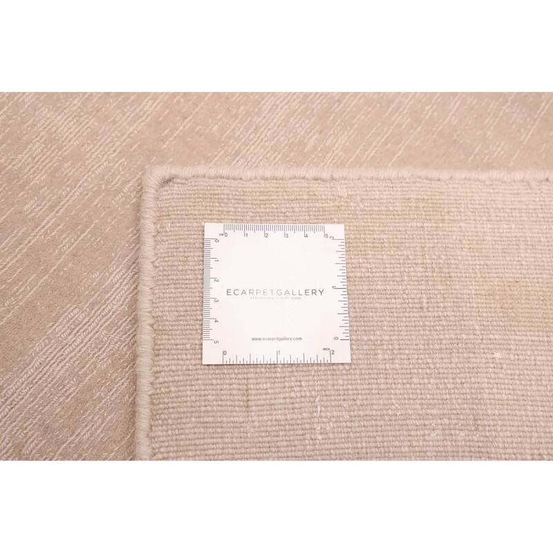 ECARPETGALLERY Hand Loomed Kashkuli Gabbeh Light Khaki Wool Rug - 7'9 x 9'10