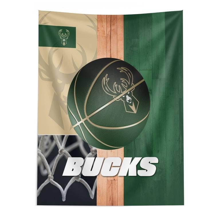 NBA Powerball Printed Wall Hanging - 50" x 60" - Milwaukee Bucks