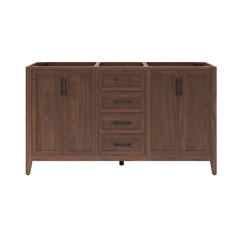 Fresca FCB4260 Silas 60" Double Free Standing Vanity Cabinet Only - Warm Walnut - Walnut Finish