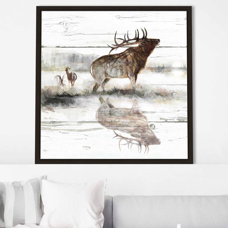 "Rustic Misty Elk" by Ruane Manning Print on Floating Canvas