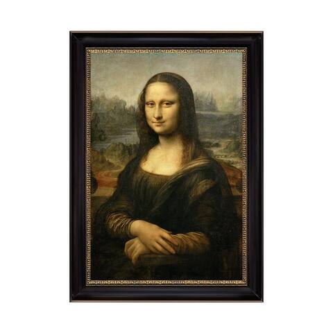 Mona Lisa by Leonardo da Vinci 1506 Black Frame Oil Print on Canvas Art 20 In. x 24 In.