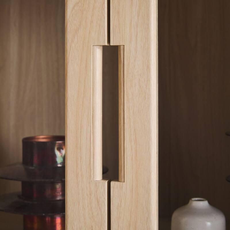 Walker Edison Modern Wood Bookshelf with Glass Doors and Drawer Storage