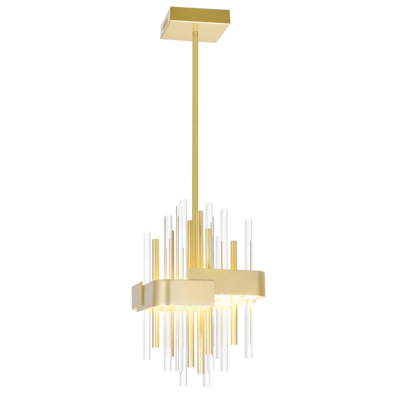 Millipede 8 in LED Satin Gold Mini Pendant - Satin Gold - Satin Gold