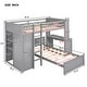 preview thumbnail 3 of 7, Twin size Maximized Space Loft Bed with Twin size Stand-alone bed, Shelves,Desk,and Wardrobe,No Box Spring Required-Gray