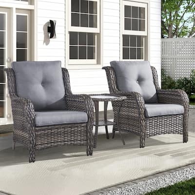 Pocassy 3 Pieces Outdoor Patio Chairs with Table