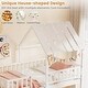 preview thumbnail 17 of 18, Costway Twin Over Twin House Bunk Bed with Roof, Ladder & Full-length