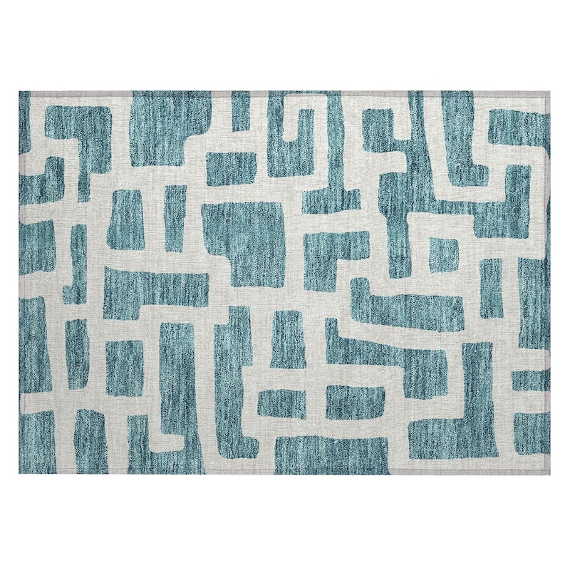 Machine Washable Indoor/ Outdoor Chantille Geo Contemporary Rug