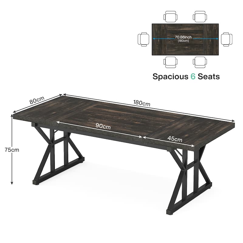 70.8-Inch Executive Desk, Large Computer Office Desk Workstation