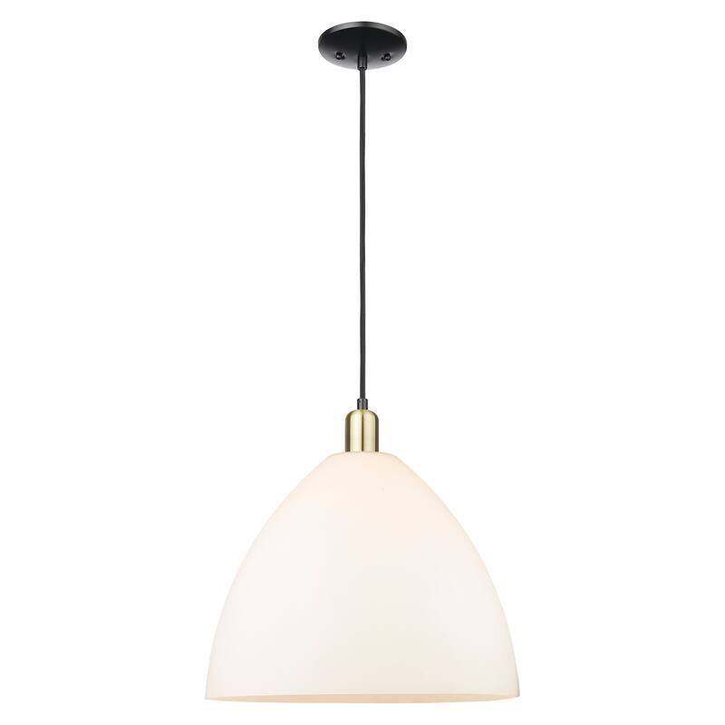 Innovations Lighting Endless Possibilities Arcadia - Bristol - 1 Light 16" Cord Hung Mini Pendant - Black Antique Brass/Matte White