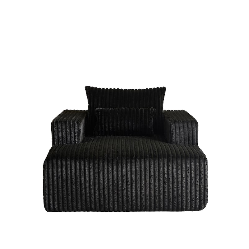 62.5" Corduroy Sponge Sofa Lounge Chair,No Assembly Required,Fluffy Modern Sleeper Chair for Indoor Living Room Bedroom