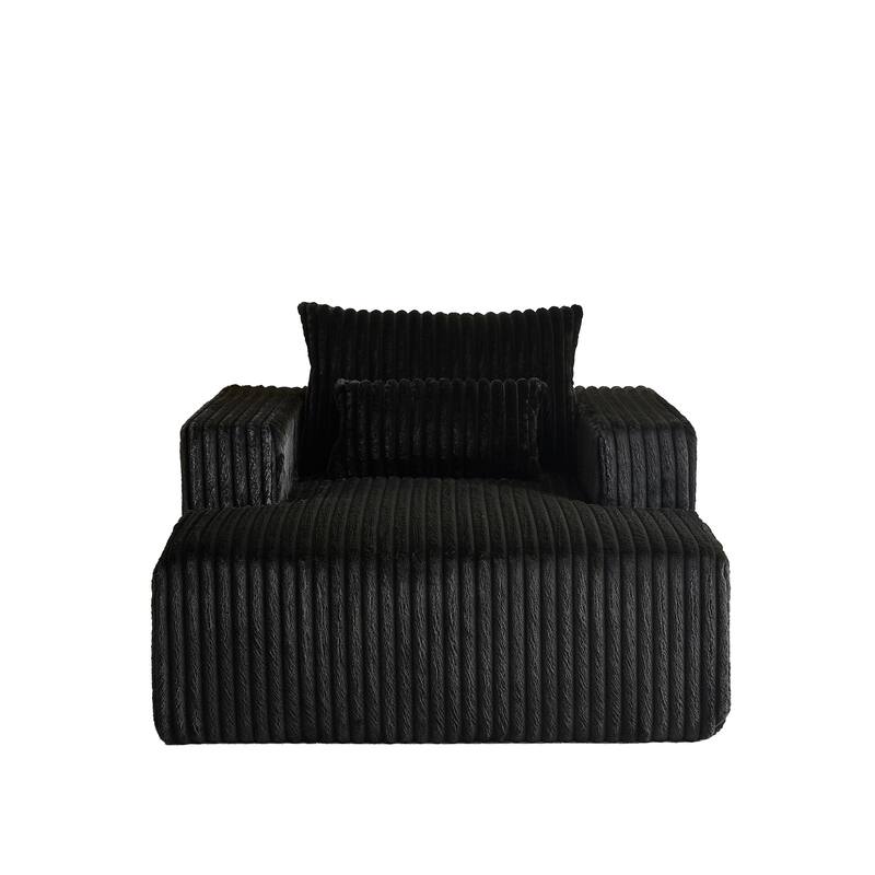 Oversized Corduroy Lounge Chair with Pillow Support - Sofa, Sleeper Couch, Chaise, Ottoman Bench