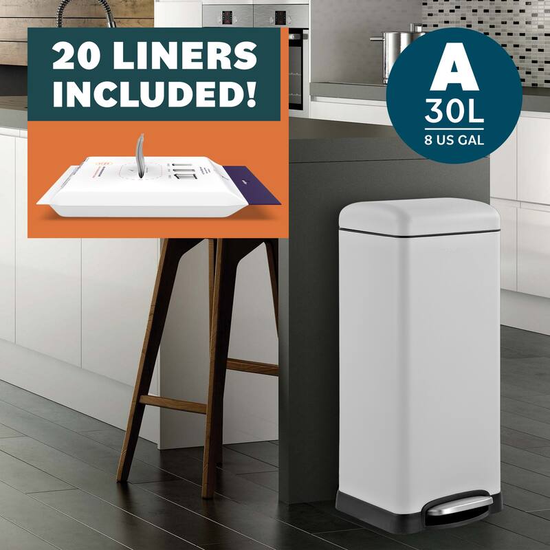 happimess Betty Retro 8-Gallon Step-Open Trash Can