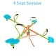 preview thumbnail 7 of 6, Kids Seesaw Swivel Teeter-Totter, 360 Degrees Rotating(4 Seats) - 74.8"L x 74.8"W x 39.37"H