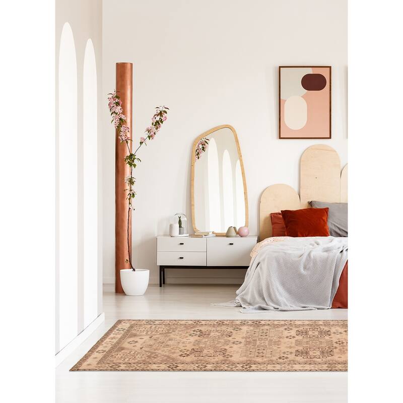 ECARPETGALLERY Hand-knotted Antalya Vintage Beige Wool Rug - 4'9 x 9'7