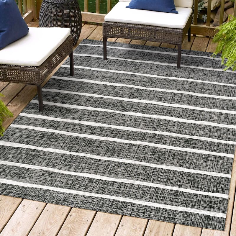 JONATHAN Y Andratx Berber Stripe Indoor/Outdoor Area Rug