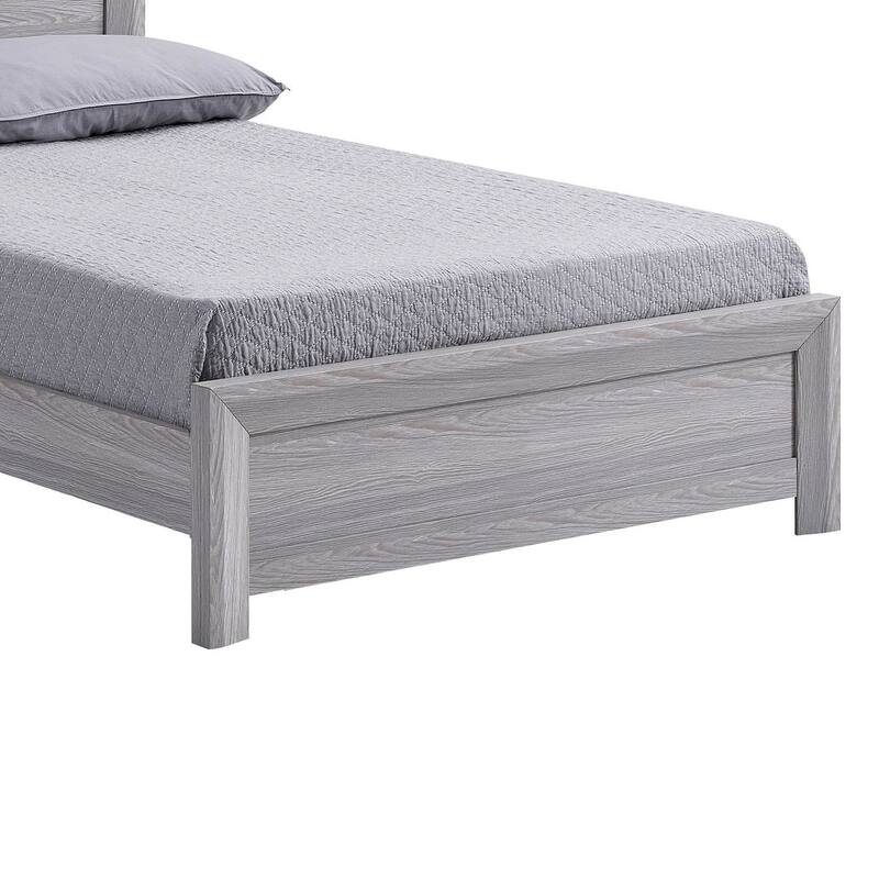Laide Twin Bed, Panel Style Headboard, Rustic Farmhouse Driftwood Gray