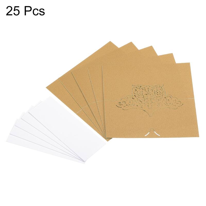 Table Name Place Cards,25Pcs Hollow Butterfly Cut Design Seat Blank Card, Yellow