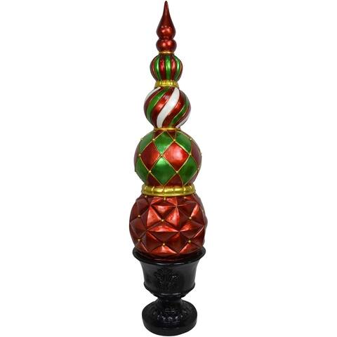 Fraser Hill Farm 50-In. Resin Ball and Finial Topiary in a Black