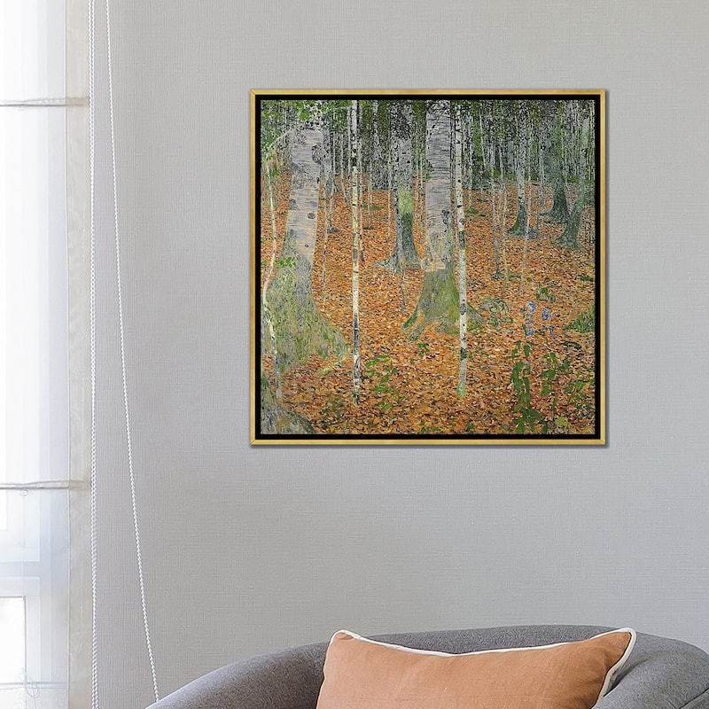 iCanvas "The Birch Wood, 1903" by Gustav Klimt Framed Canvas Print