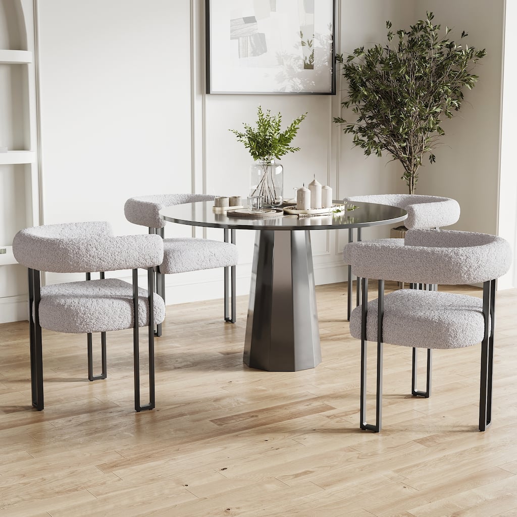 Set of 2 Upholstered Dining Arm Chairs