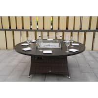 Moda Outdoor 8-Seat Wicker Round Gas Fire Pit Table (TABLE ONLY) - On ...