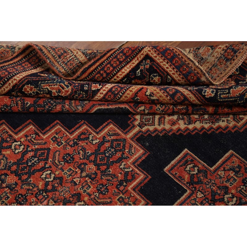 Pre-1900 Antique Senneh Vegetable Dye Persian Wool Carpet - 4'7" x 6'8"