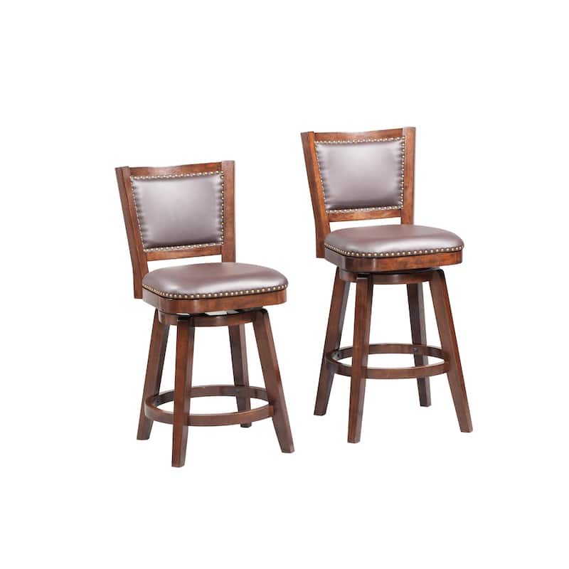 Broodmoor Brown Swivel Wood Stool