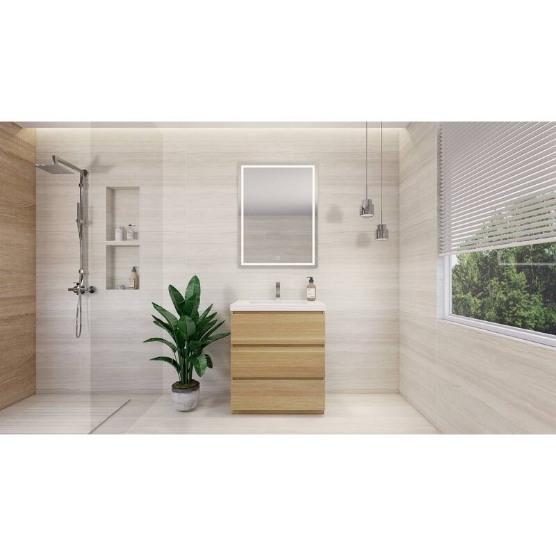 Aron 30'' Freestanding Vanity with Reinforced Acrylic Sink
