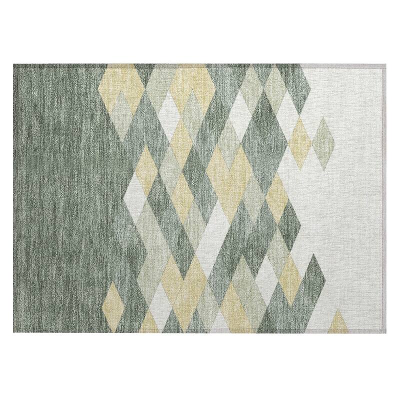 Machine Washable Indoor/ Outdoor Modern Avo Chantille Rug