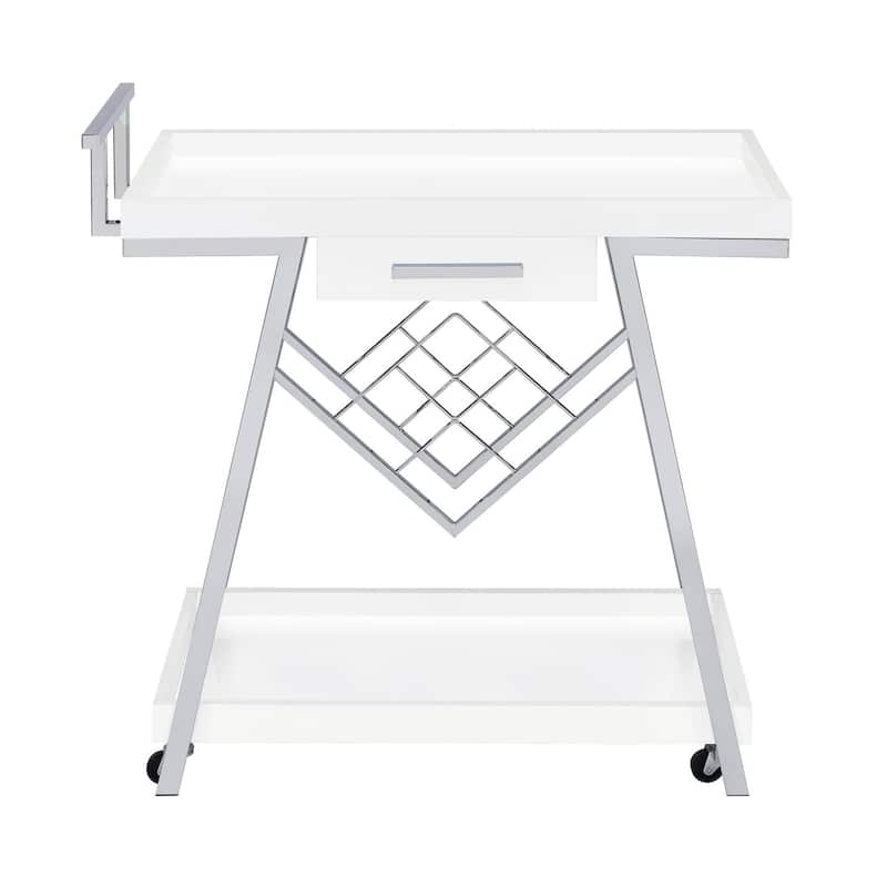 Stremler 2-tier Bar Cart with Storage Drawer