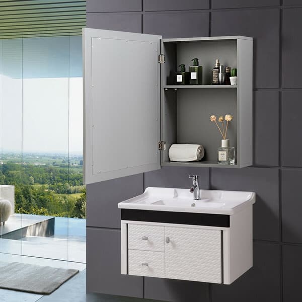 Gymax Mirrored Medicine Cabinet Wall Mounted Bathroom Storage On Sale Overstock 31961378