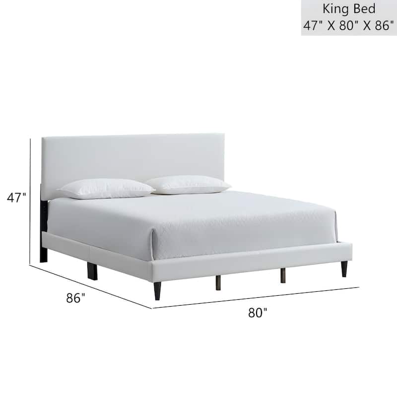 GDF Studio - Emily Modern Upholstered Bed with Adjustable Headboard (Mattress Not Included)