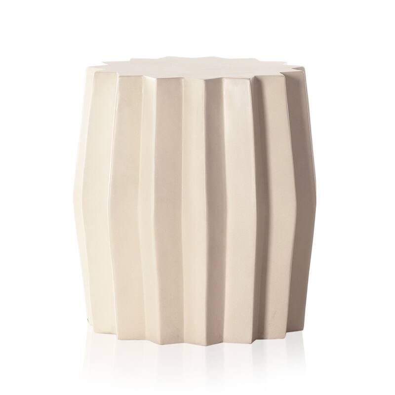 Haven Home Julia Outdoor End Table - Parchment White - End Table