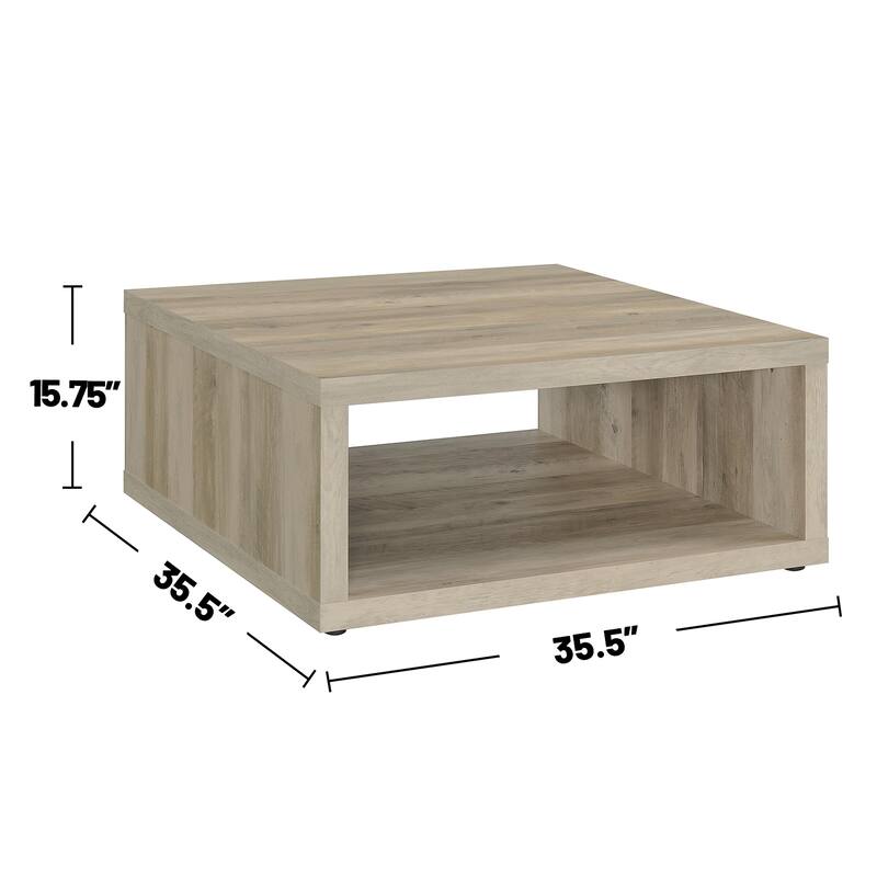 2 Piece Wooden Table Set with Square Top in Distressed Pine - 2 Piece