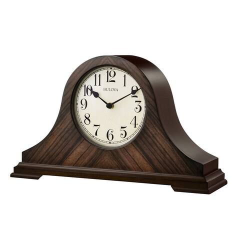 Bulova Clocks 3 Melody Chiming Hardwood Walnut Finish Norwalk Mantel Clock - 4.8