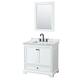 Option White / White Carrara Marble Top / Matte Black