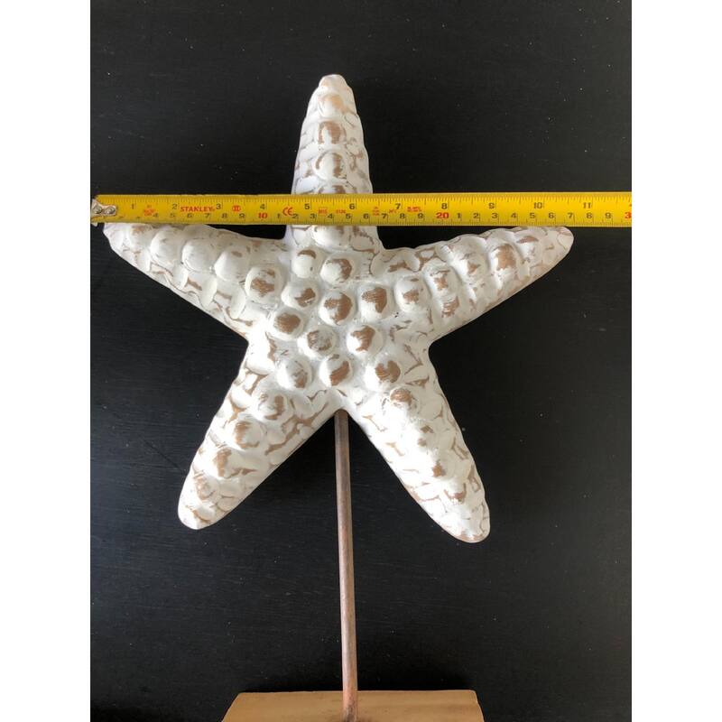 Artissance 18"H Wood Carved Sea Star with Stand - White Wash