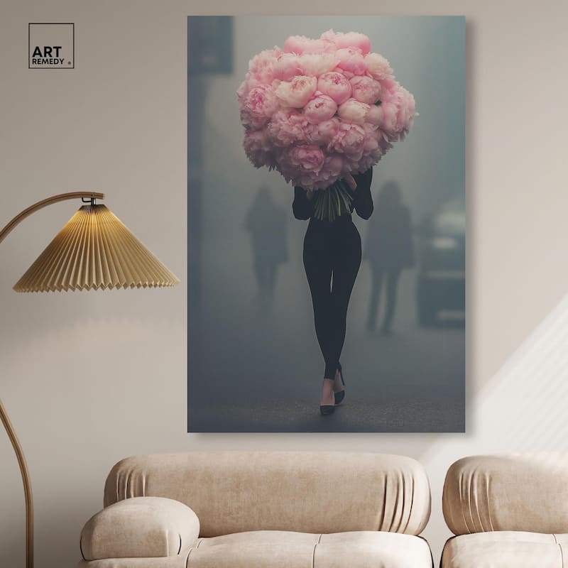 Peony Bouquet Canvas by Art Remedy, Gallery Wrapped