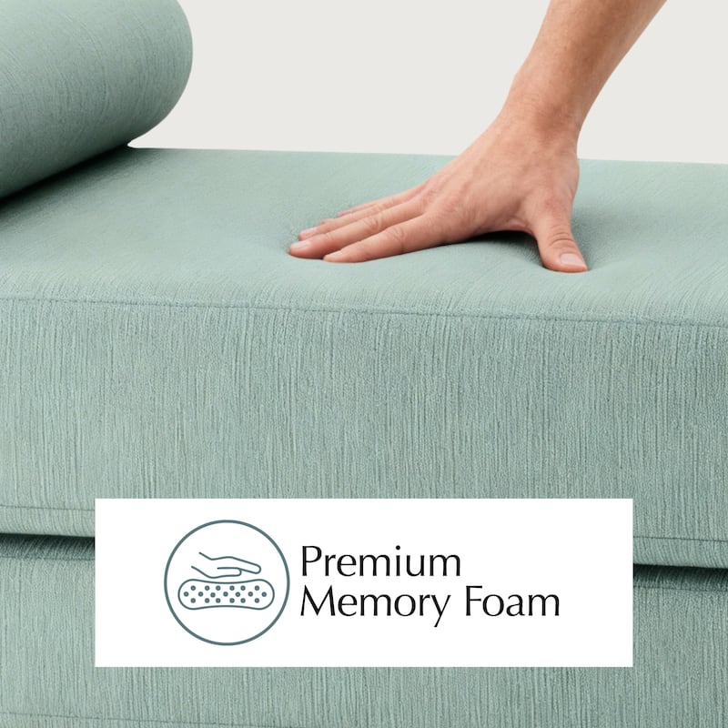 Jaxx Alon Daybed - Fold-Out Sleeper Chaise with Premium Memory Foam Queen-Size Mattress - Made in the USA