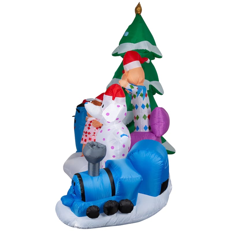 Gemmy Christmas Airblown Inflatable Misfit Toys Scene Rudolph , 7 ft Tall, Multi