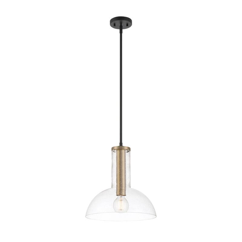 Nova 14 in. 1-Light Matte Black Modern Pendant Light