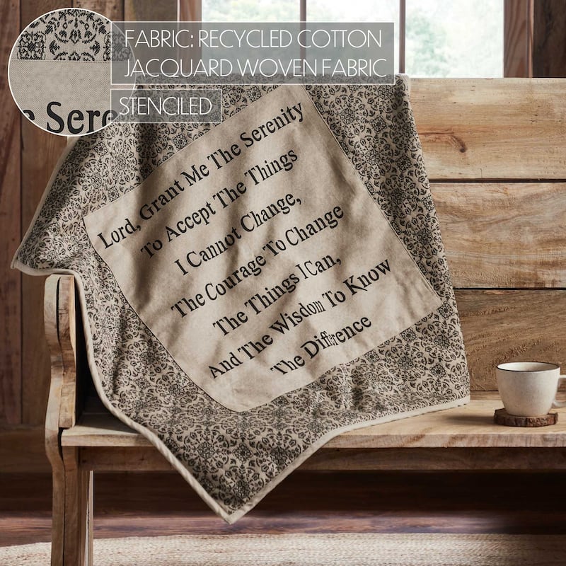 Custom House Black Tan Jacquard Quilted Lap Throw 34Wx34L