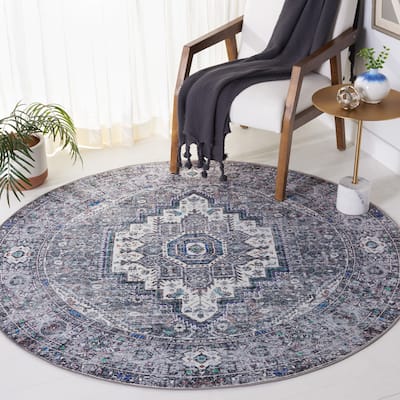 SAFAVIEH Tucson Machine Washable Slip Resistant Hildetraud Oriental Medallion