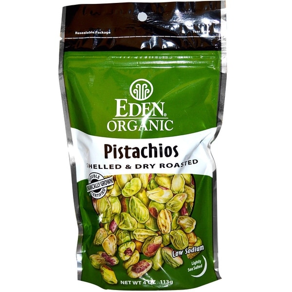 Eden Foods Organic ShelLED and Dry Roasted Pistachios, 4 Ounce -- 15 per case.