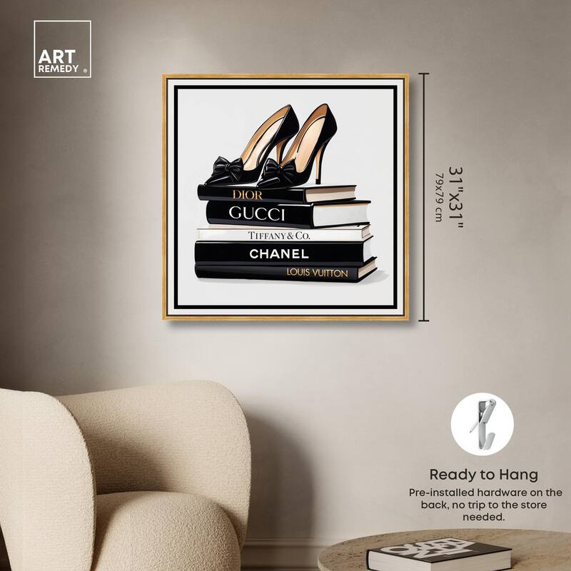 Ink Books and Heels Canvas by Art Remedy
